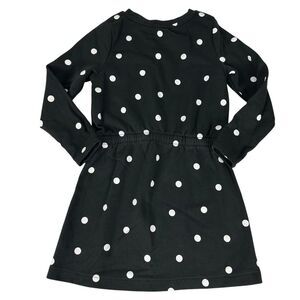 H&M Girls Polka Dot Drawstring Dress size 4-6 Black
